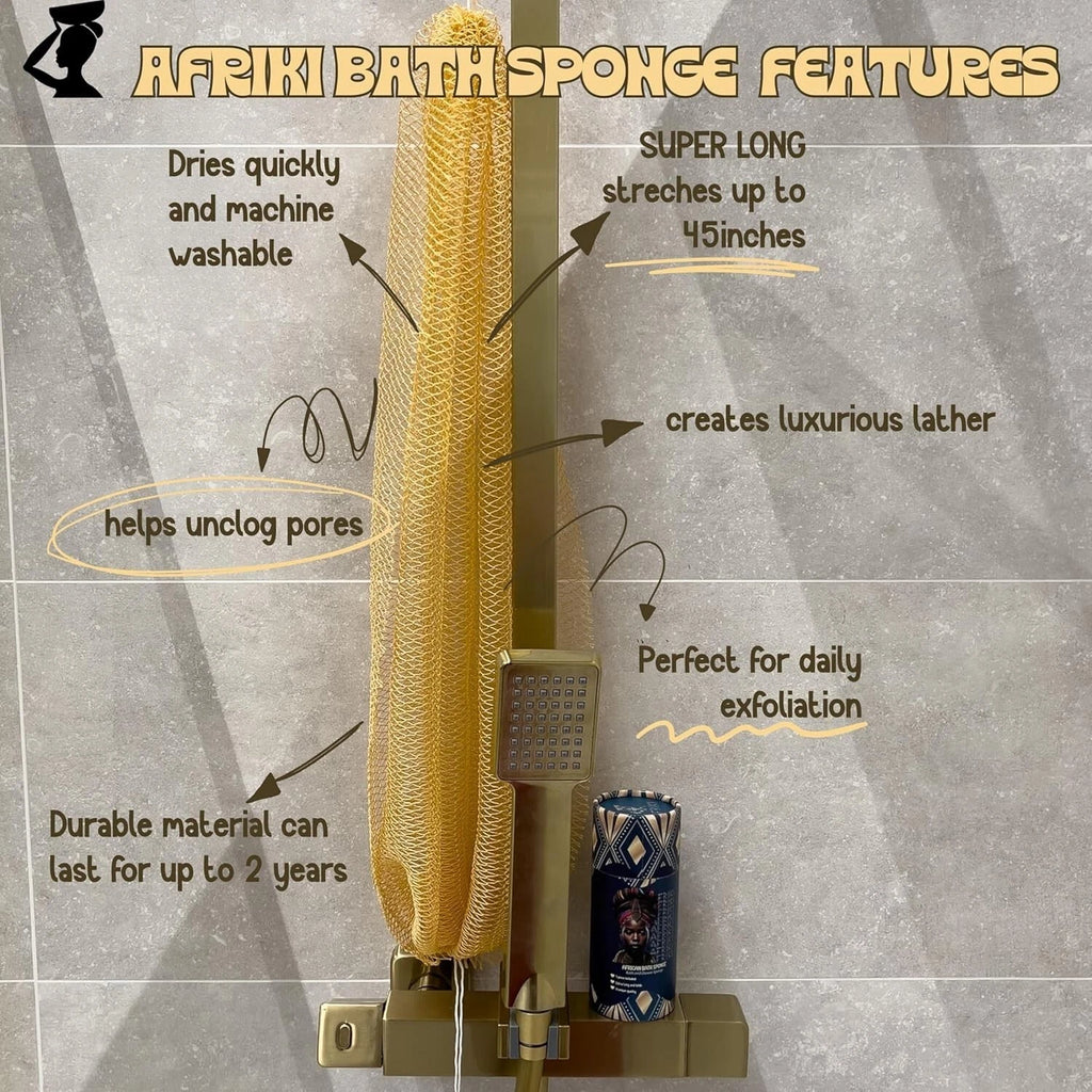 African Net Sponge, Authentic African Exfoliating Sponge, Black Owned, Back S...