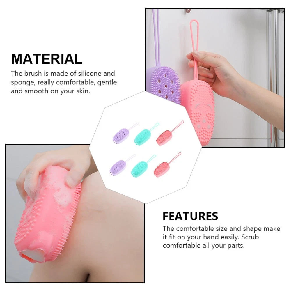 6 Pcs Bath Brush Body Bathing Scrubber Cleaning Scrubbers for Home