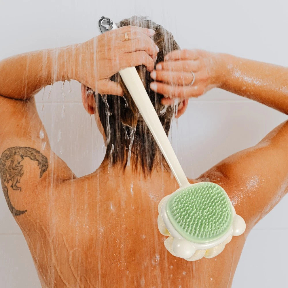 Back Rub Brush Bath Scrubber for Body Exfoliator Long Handle Wash