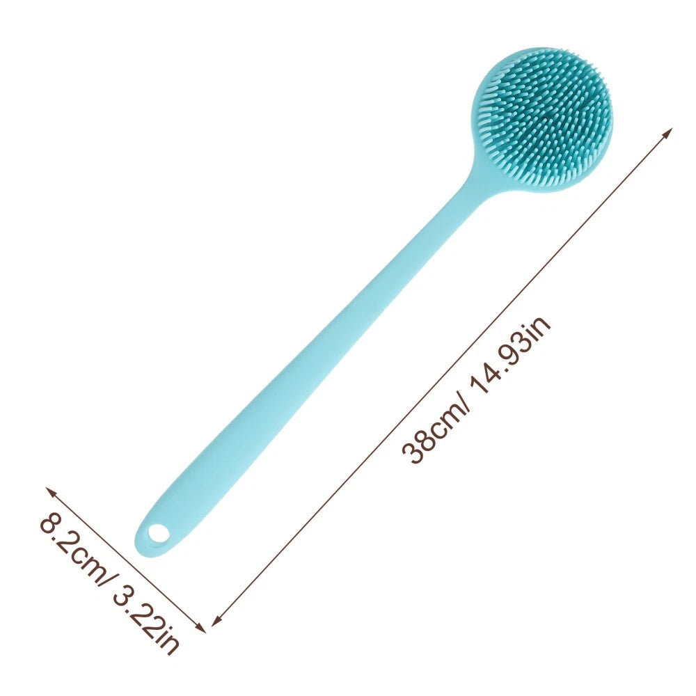 Long Handle Bath Brush Silicone Shower Scrubber Exfoliator for Body Clesning