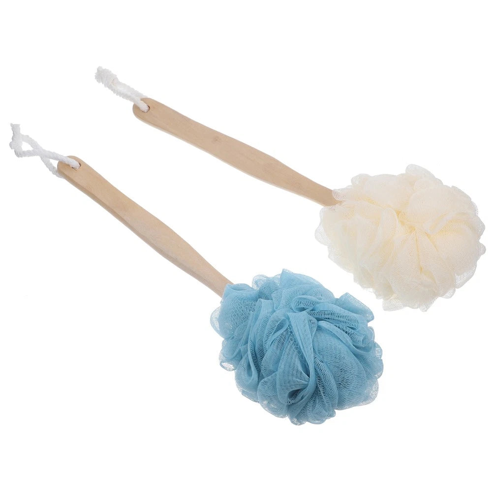 2 Pcs Man Miss Bathing Brush with Long Handle Back Scrubber Soft Shower