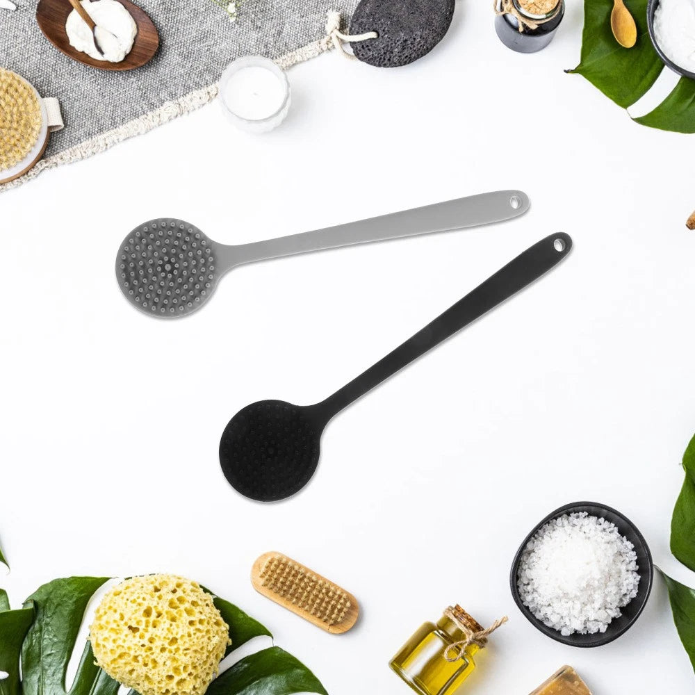 2 Pcs Bath Brush Silicone Body Shower Back Scrubber for Bathroom