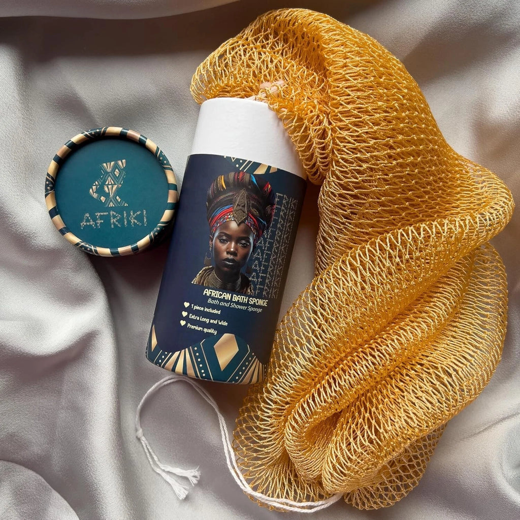 African Net Sponge, Authentic African Exfoliating Sponge, Black Owned, Back S...