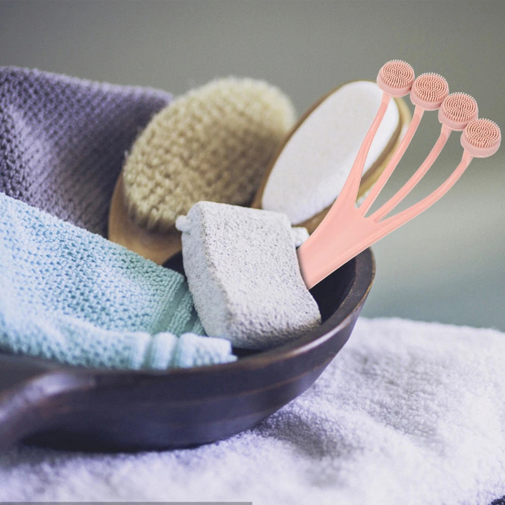 Exfoliating Bath Brush Shower Scrubber with Long Handle Body for