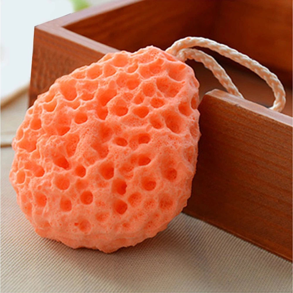3 Pcs Honeycomb Bath Shower Sponge Seaweed Cotton Exfoliating Brush with Rope