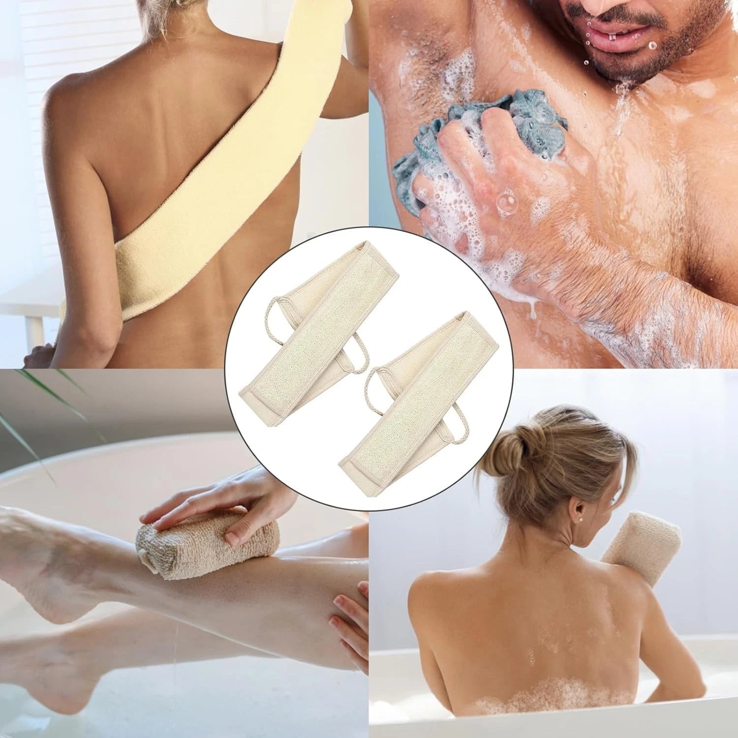 2 PCS Back Washers for Shower Back Scrub Back Exfoliator Back Scrubber for Showe