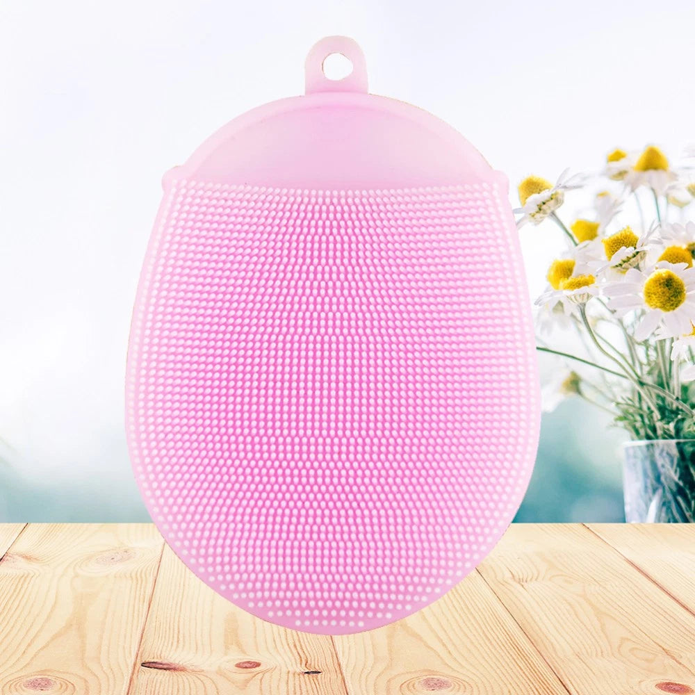 2 Pcs Silicone Bath Brush Exfoliating Shower Brush Silicone Bath Scrubber