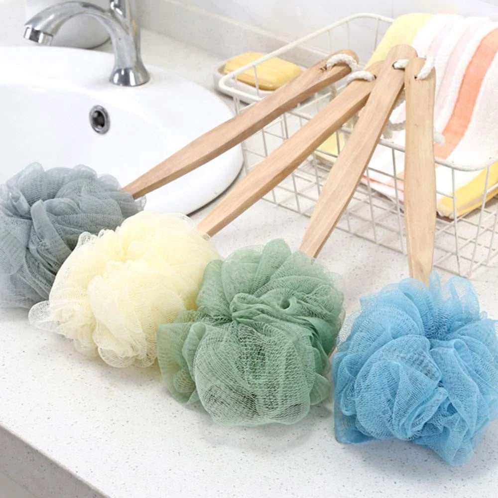 Loofah Back Scrubber for Shower,Wooden Handle Bath Sponge Lufa Shower Brush, ...