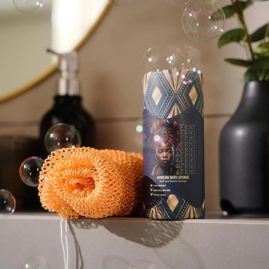 African Net Sponge, Authentic African Exfoliating Sponge, Black Owned, Back S...