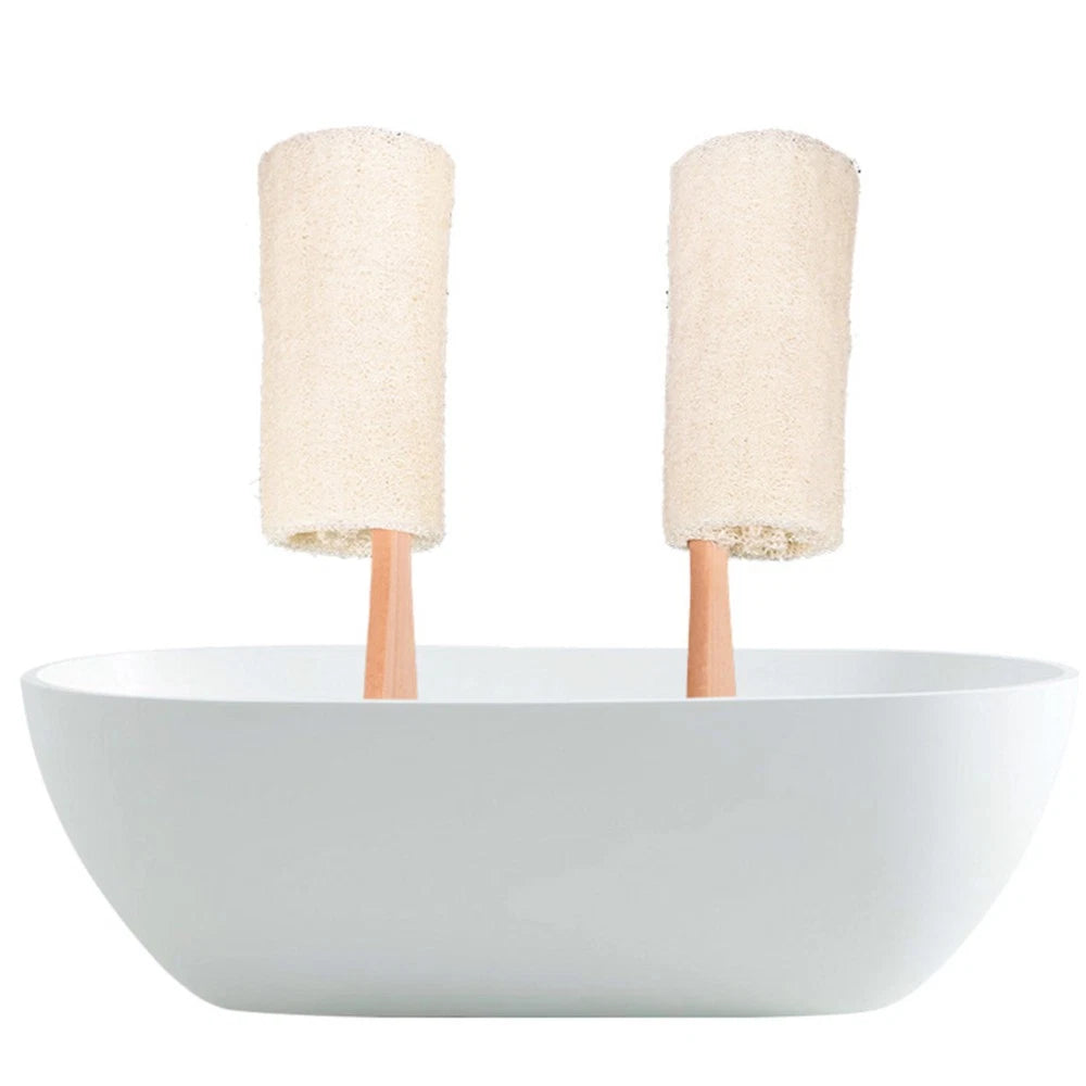 Wooden Loofah Bath Brush Back Scrubber for Shower Exfoliating Sponges