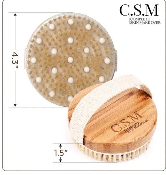 CSM Dry Body Brush Natural Bristle Exfoliating Brush With Strap NEW