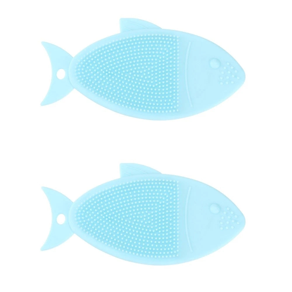 2 Pack Fish-shaped Bath Brush Child Body Cleaning Bathing Accessory