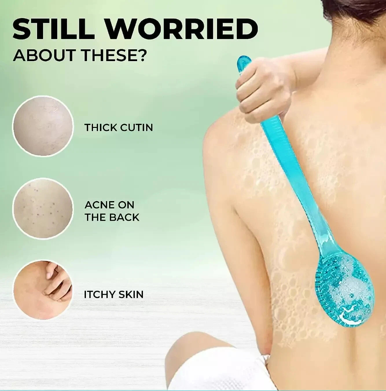 Back Scrubber for Shower Brush Body Bath Long Handle Showering Free Shipping NEW