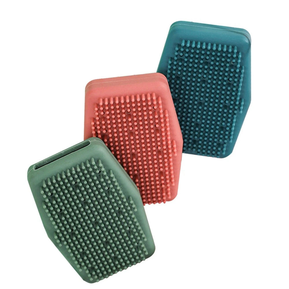 3 Pcs Silicone Bath Brush Man Skin Exfoliator Scrubber Brushes Body