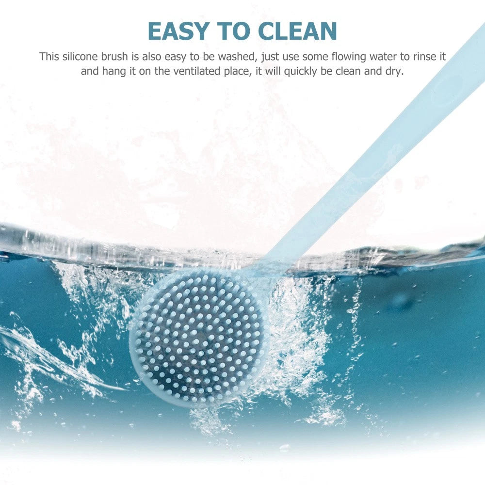 Silicone Bath Brush Man Body Scrubber with Handle Backbrush for Shower