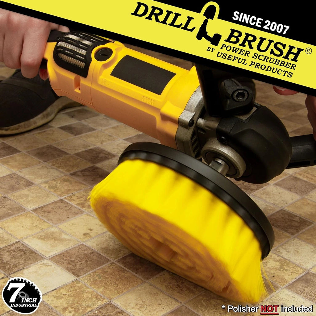 Bathroom Accessories - Cleaning Supplies - Boat Brush - Deck Scrub Yellow