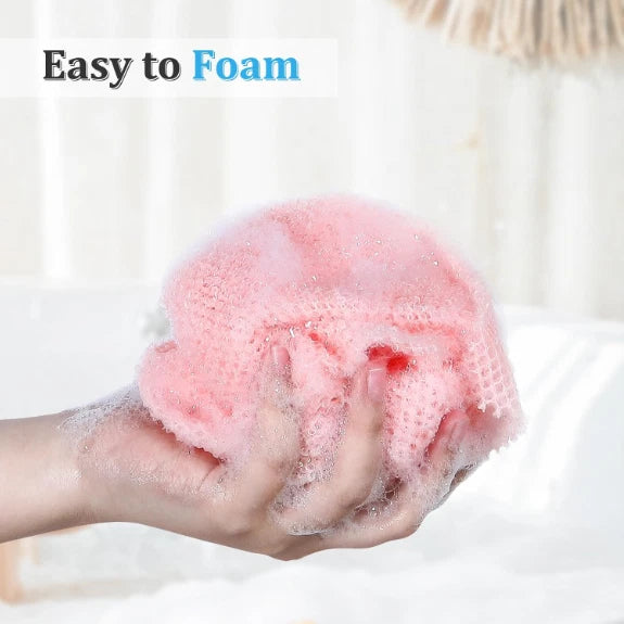 4× African Net Sponge Exfoliating Bath Long Sponge Shower Body Back Scrubber USA