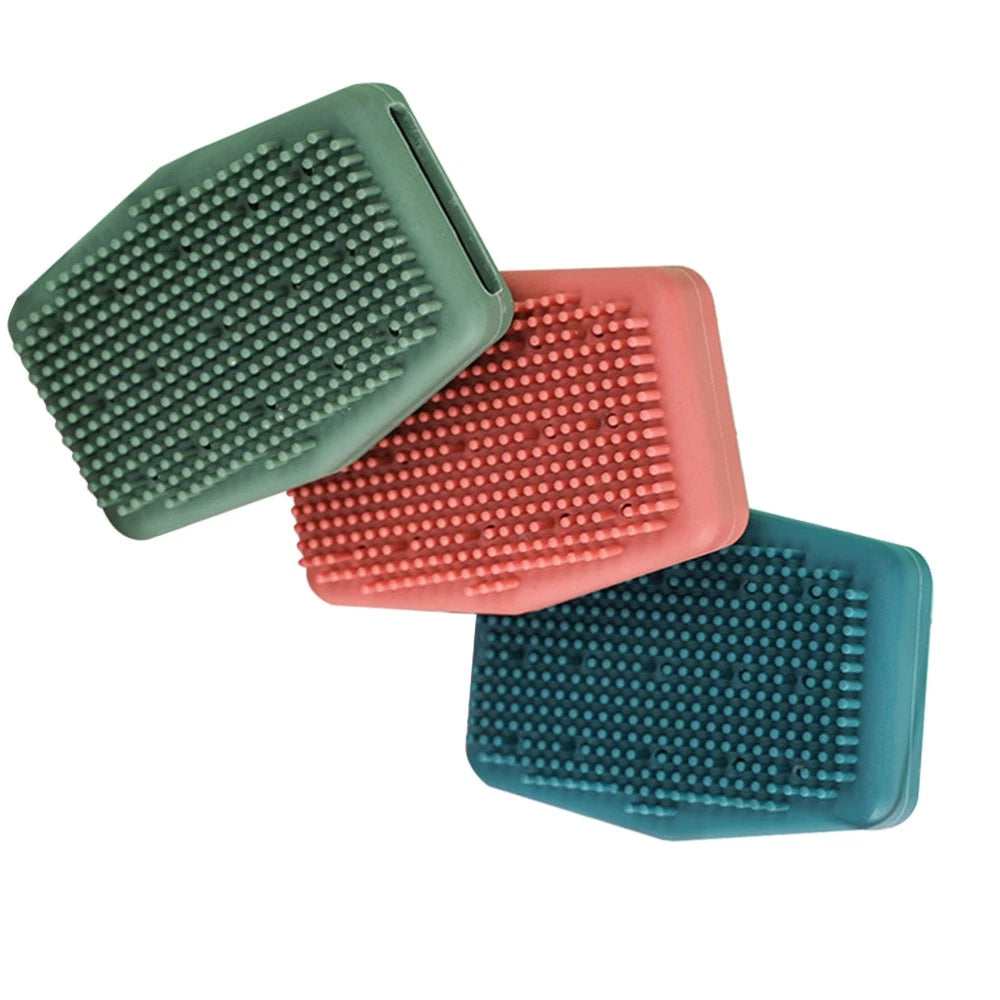 3 Pcs Silicone Bath Brush Man Skin Exfoliator Scrubber Brushes Body