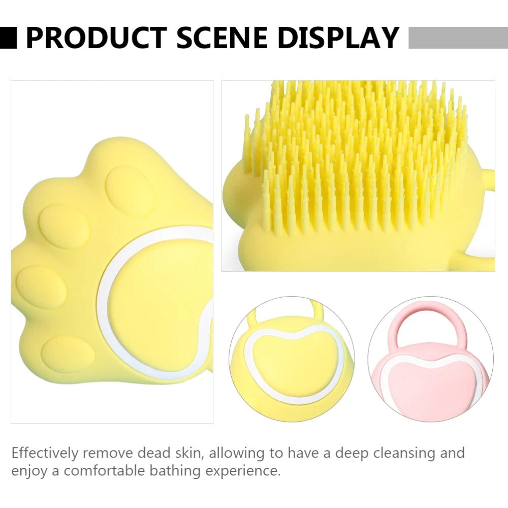 3 Pcs Silicone Bath Brush Mother Toddler Infant Massage Scrubber