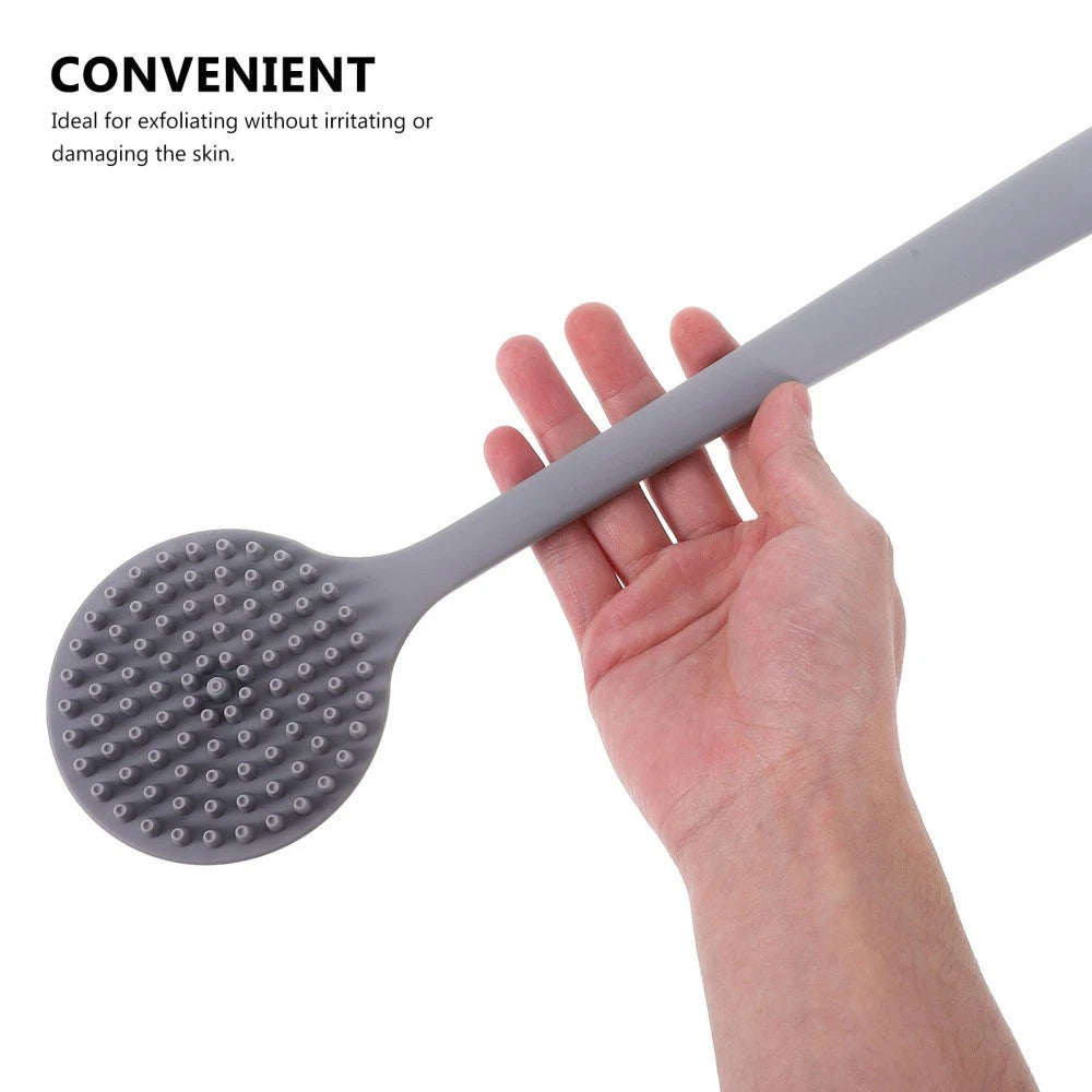 2 Pcs Bath Brush Silicone Body Shower Back Scrubber for Bathroom