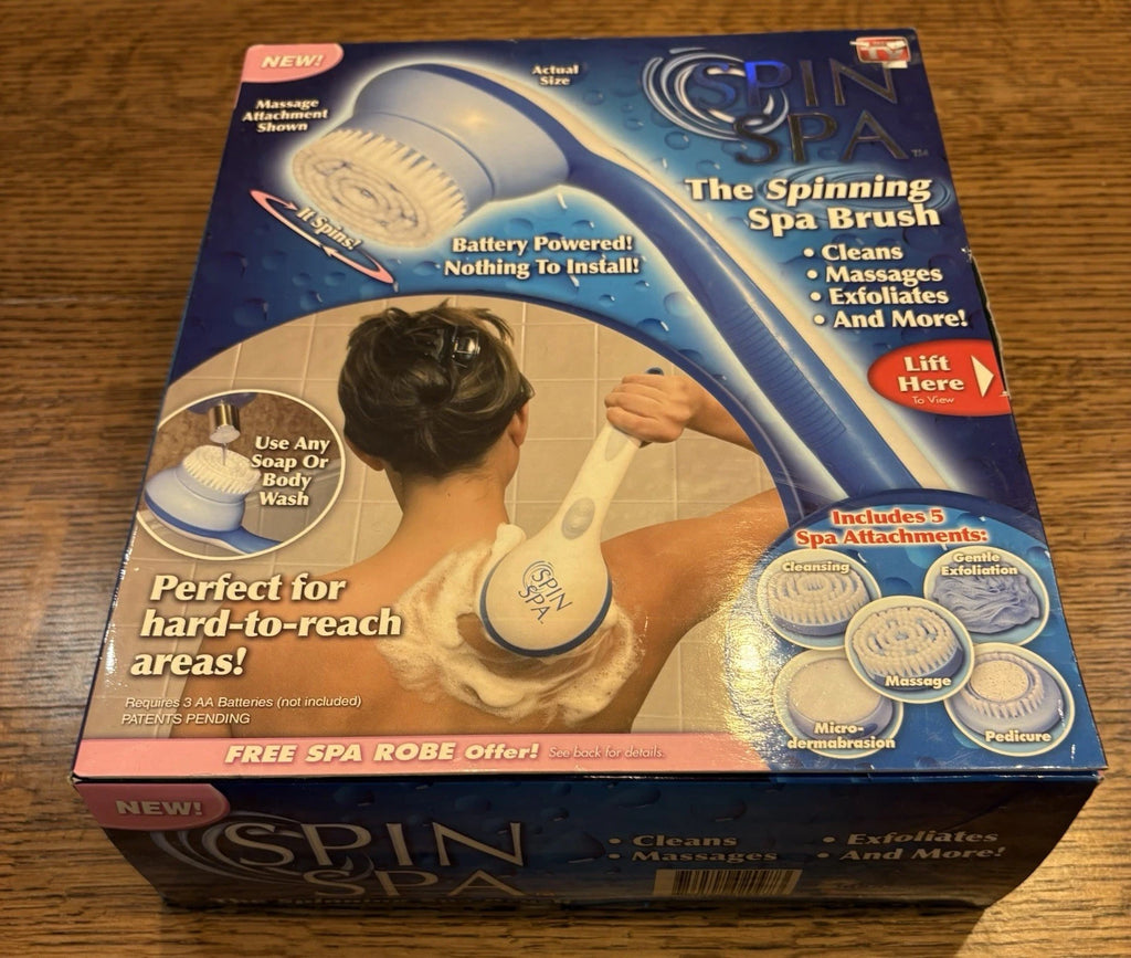 Spin Spa Spinning Spa Body Brush w/5 Attachments -As Seen on TV -NEW  in Box