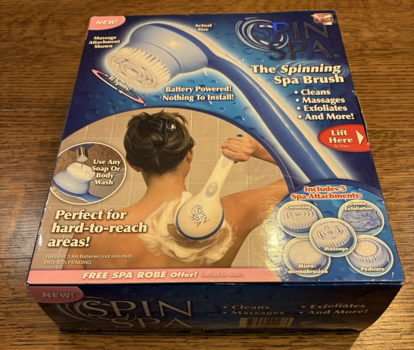 Spin Spa Spinning Spa Body Brush w/5 Attachments -As Seen on TV -NEW  in Box