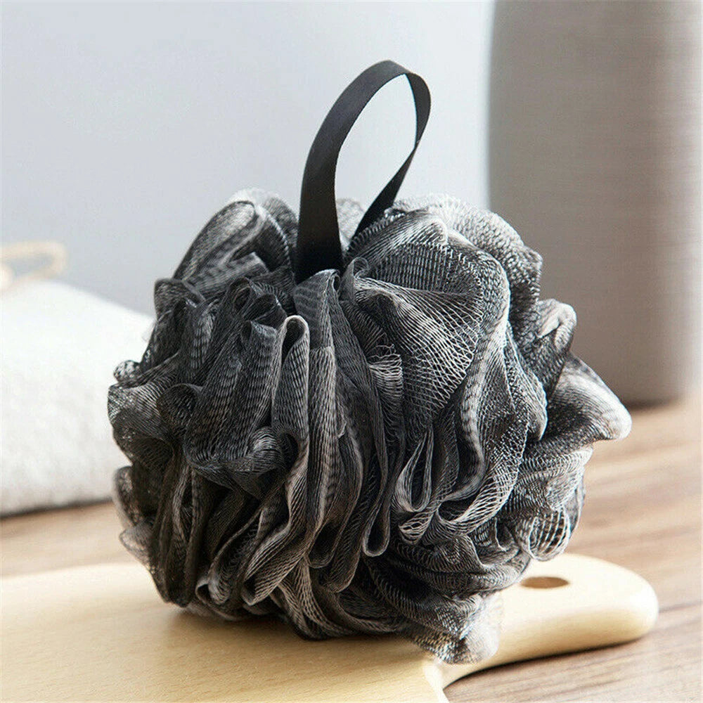 Black Charcoal Flower Body Sponges Shower Brush Bath Loofah Scrubber Large Ball