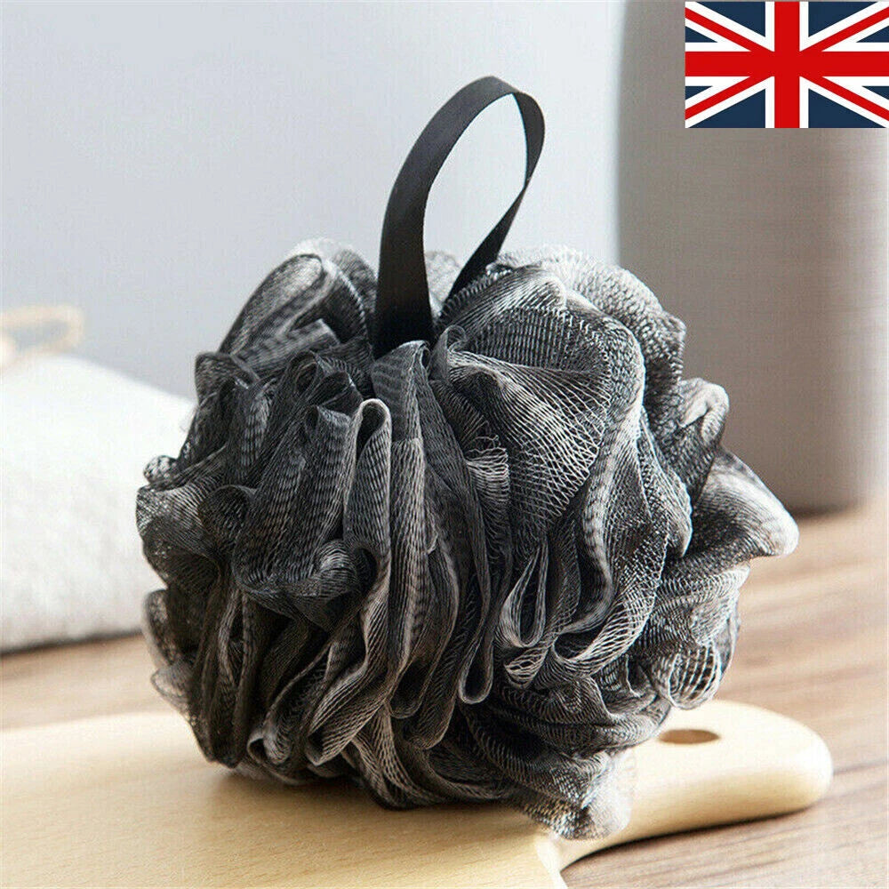 Black Charcoal Flower Body Sponges Shower Brush Bath Loofah Scrubber Large Ball