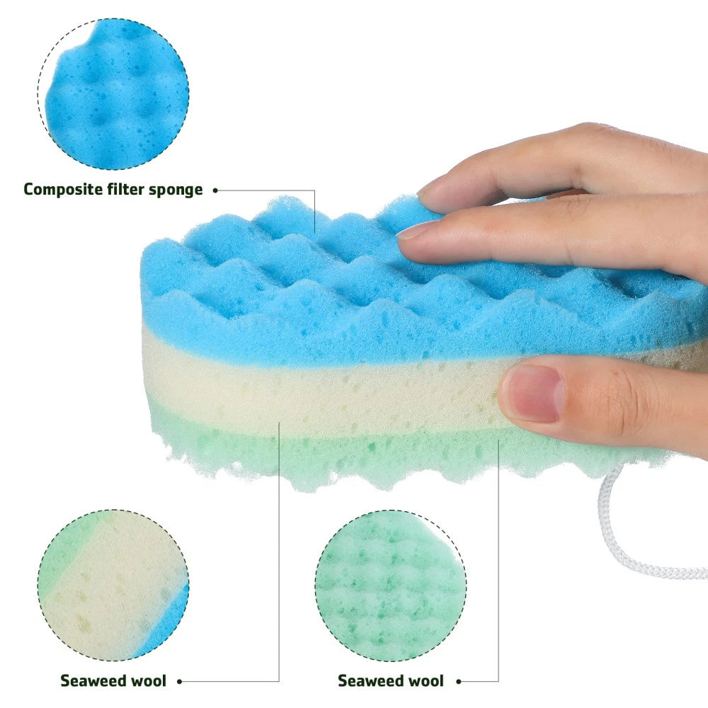4 Pcs Bath Sponge Baby Loofahs for Shower Men Exfoliating Scrubber