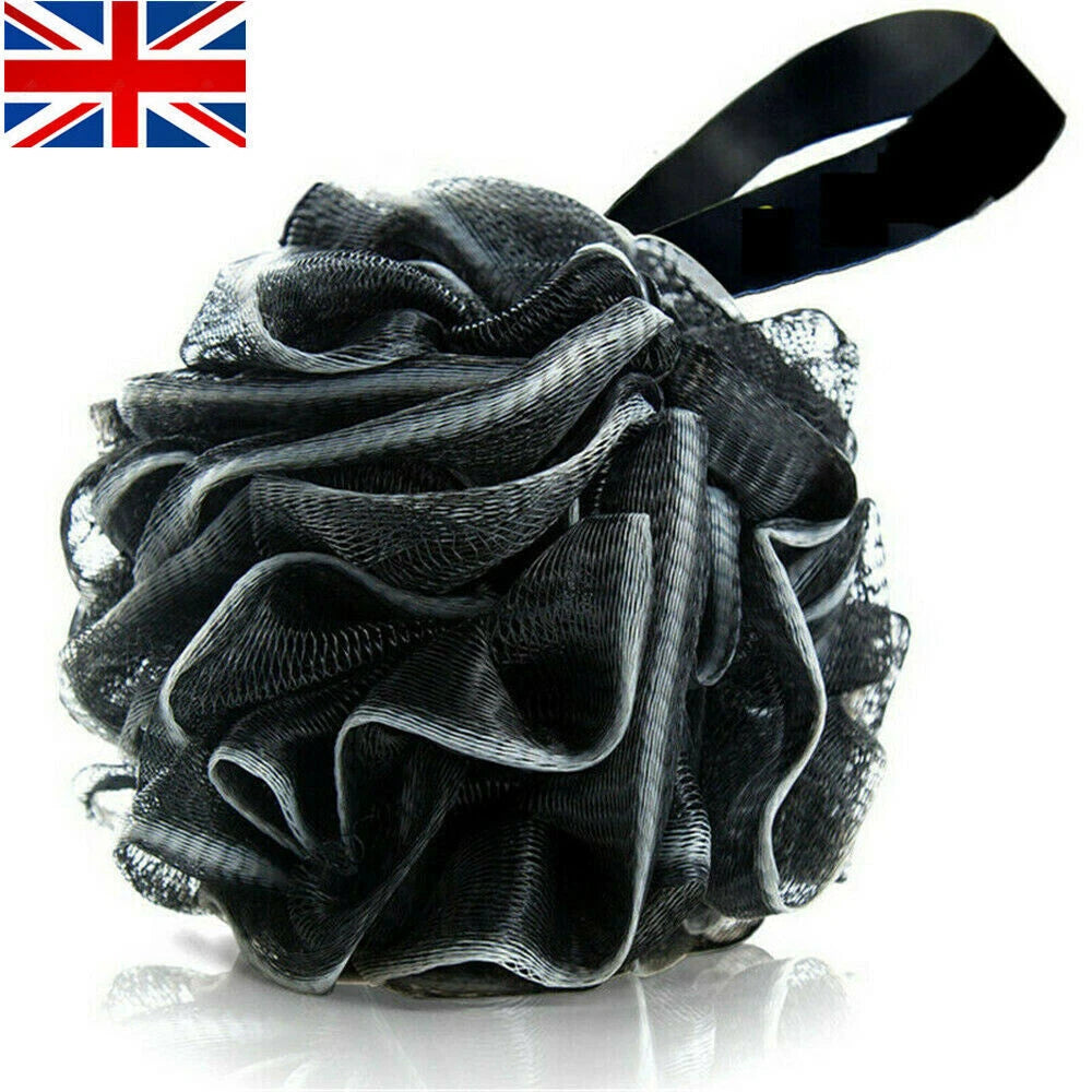 Black Charcoal Flower Body Sponges Shower Brush Bath Loofah Scrubber Large Ball