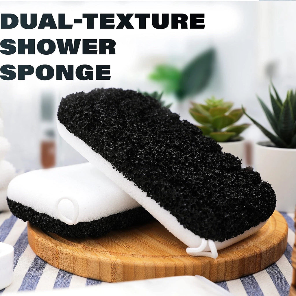 Dual Texture Extra Exfoliating Body Scrubber Loofah Sponge for Use in Shower