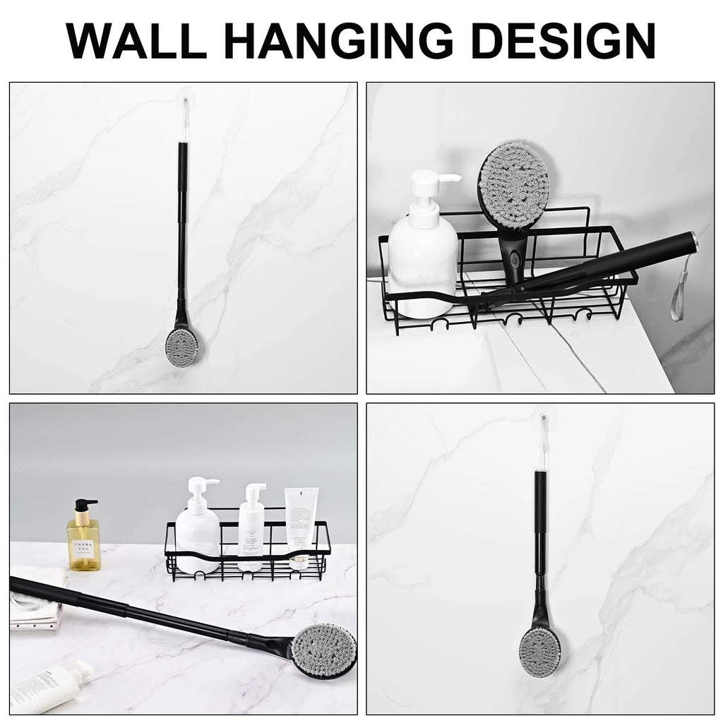 Gobiteli Back Scrubber for Shower,65cm Telescopic Long Handle Body Brush