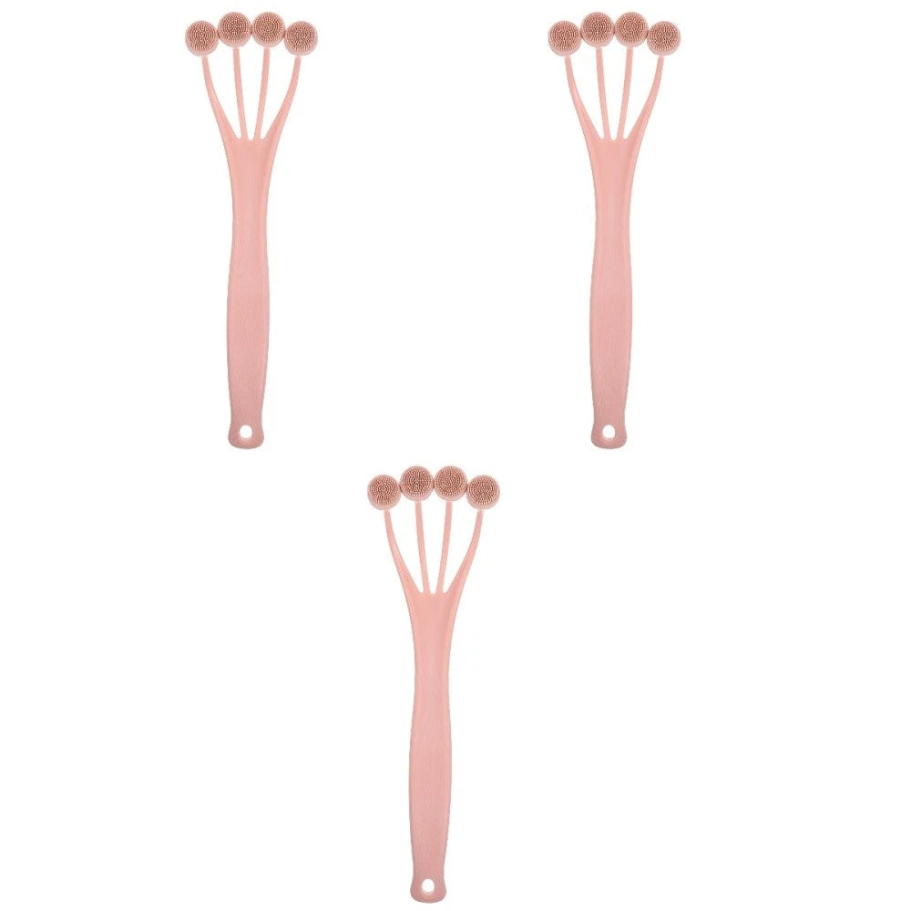 3 Count Exfoliating Bath Brush Shower Back Scrubber Body Long Handle for