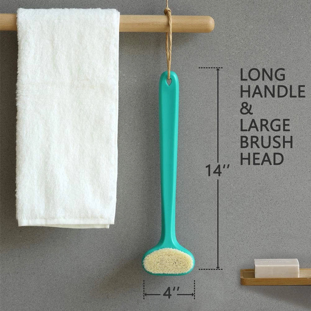 Upgraded Bath Body Brush with Comfy Bristles Long Handle Gentle Exfoliation I...
