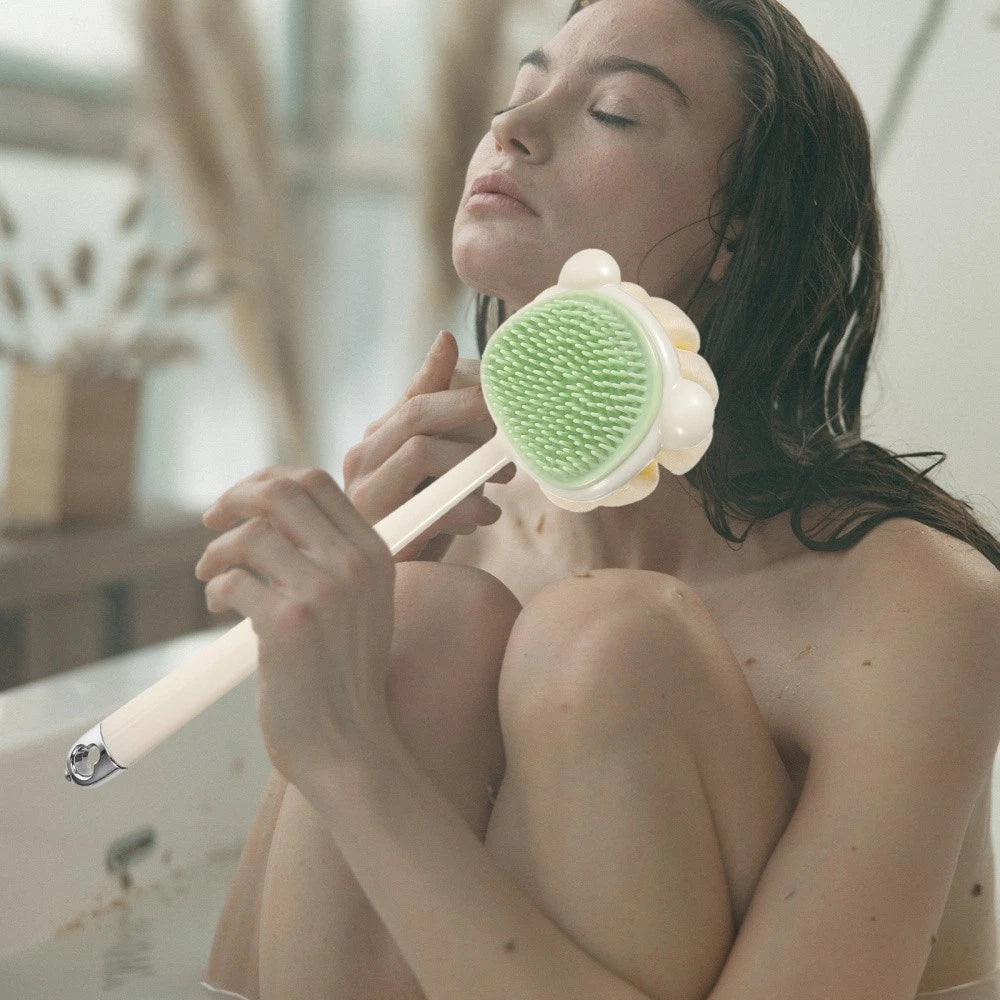 Back Rub Brush Bath Scrubber for Body Exfoliator Long Handle Wash