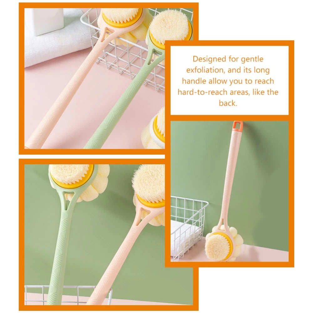 Bath Brush Multi-functional Exfoliating Shower Scrubber for Body Men Handle