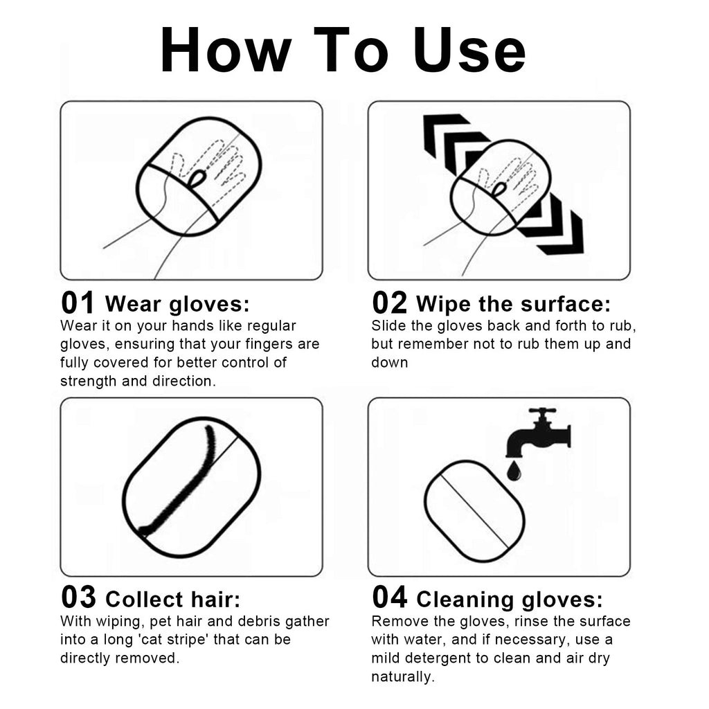 Touch Cleaning Brush Magic Gloves, Pet Dog Cat Massage Hair Removal Bathing Comb