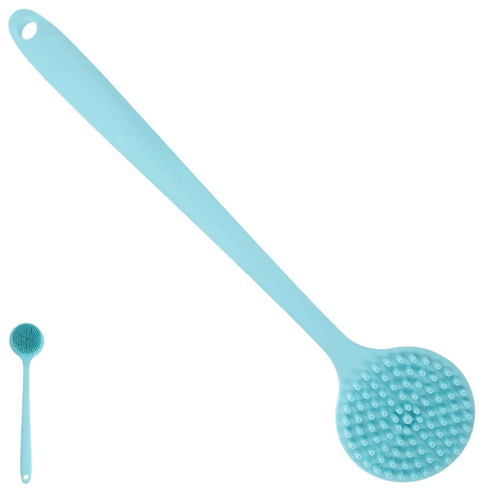 Long Handle Bath Brush Silicone Shower Scrubber Exfoliator for Body Clesning