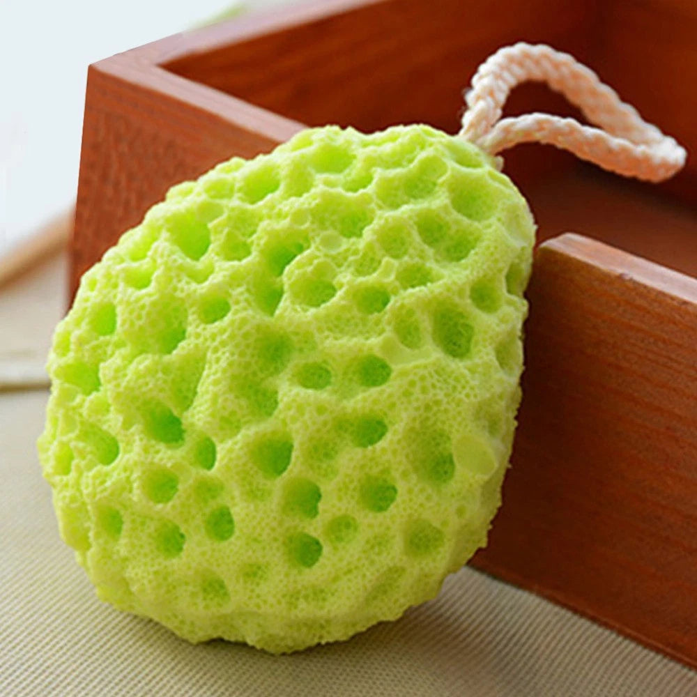 3 Pcs Honeycomb Bath Shower Sponge Seaweed Cotton Exfoliating Brush with Rope