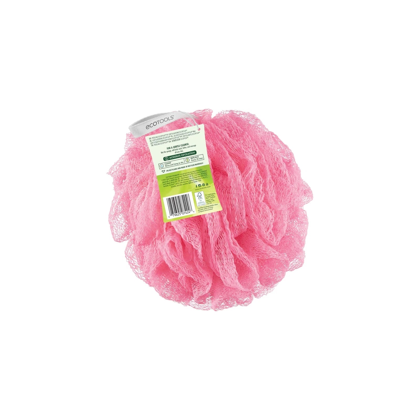 EcoTools Exfoliating EcoPouf 6 Pack Bathing Sponges Vegan Cruelty Free