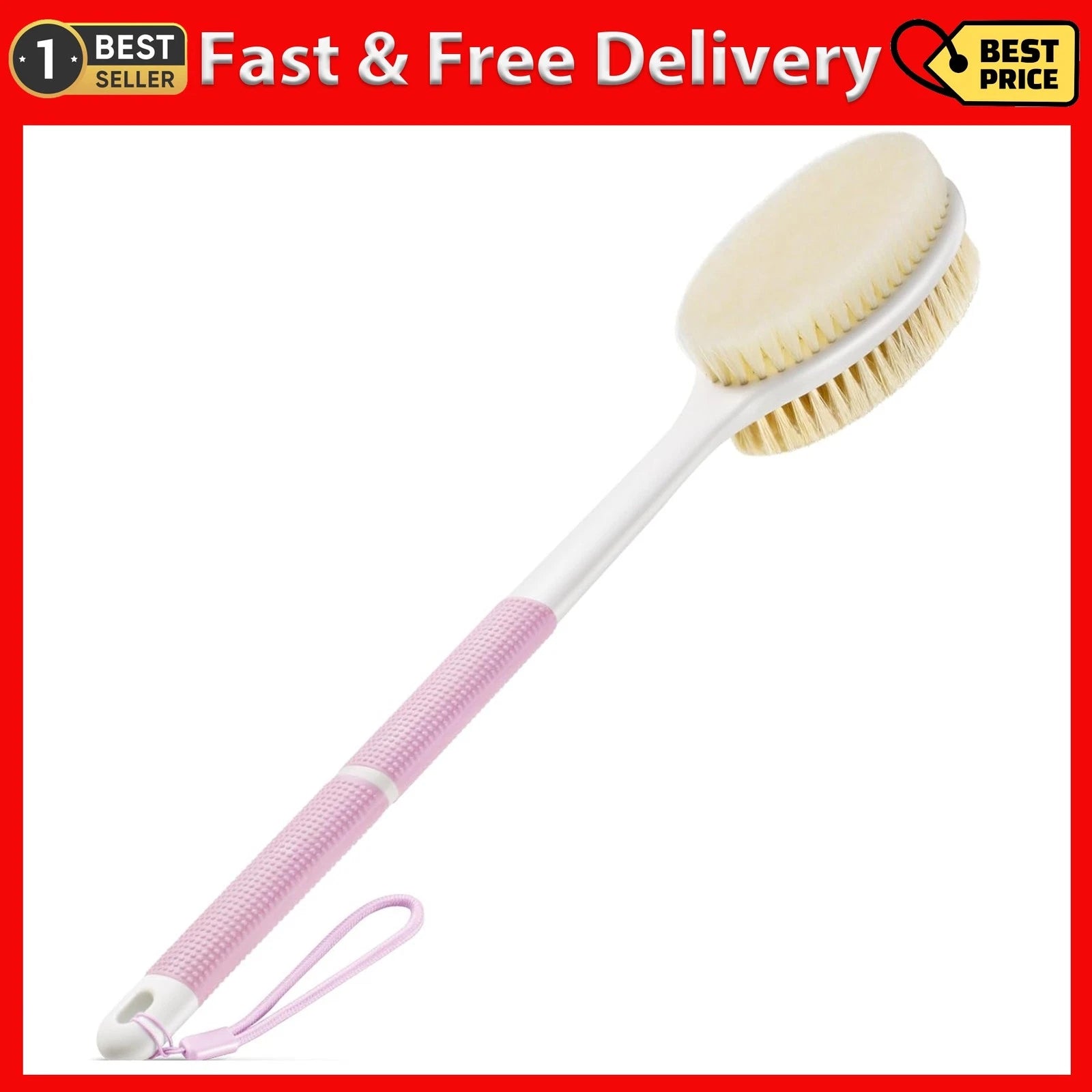 Body Scrubber Anti Slip for Shower,Shower Brush Long Handle with Stiff and Soft
