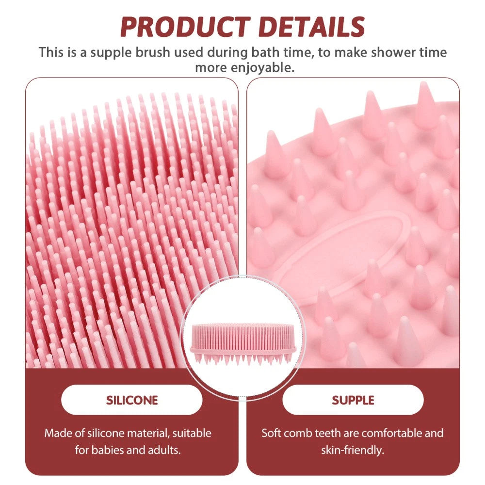 2 Pack Silicone Bath Brush Child Scrubber for Body Scrubbers