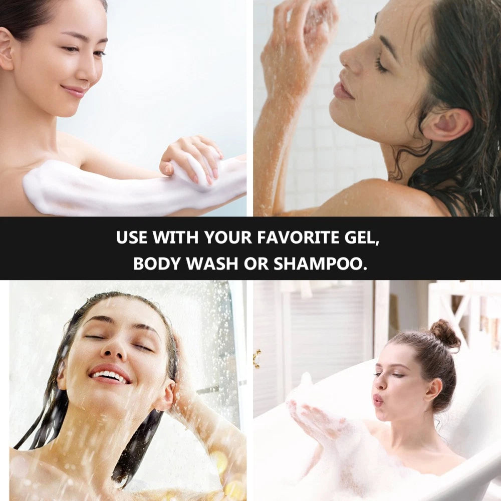 Long Handle Bath Sponge Exfoliating Brush Loofah Mesh for Travel and Home