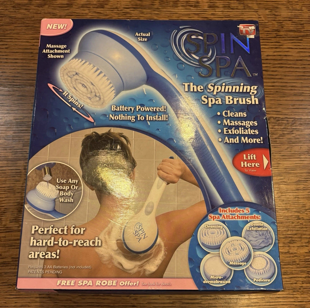 Spin Spa Spinning Spa Body Brush w/5 Attachments -As Seen on TV -NEW  in Box