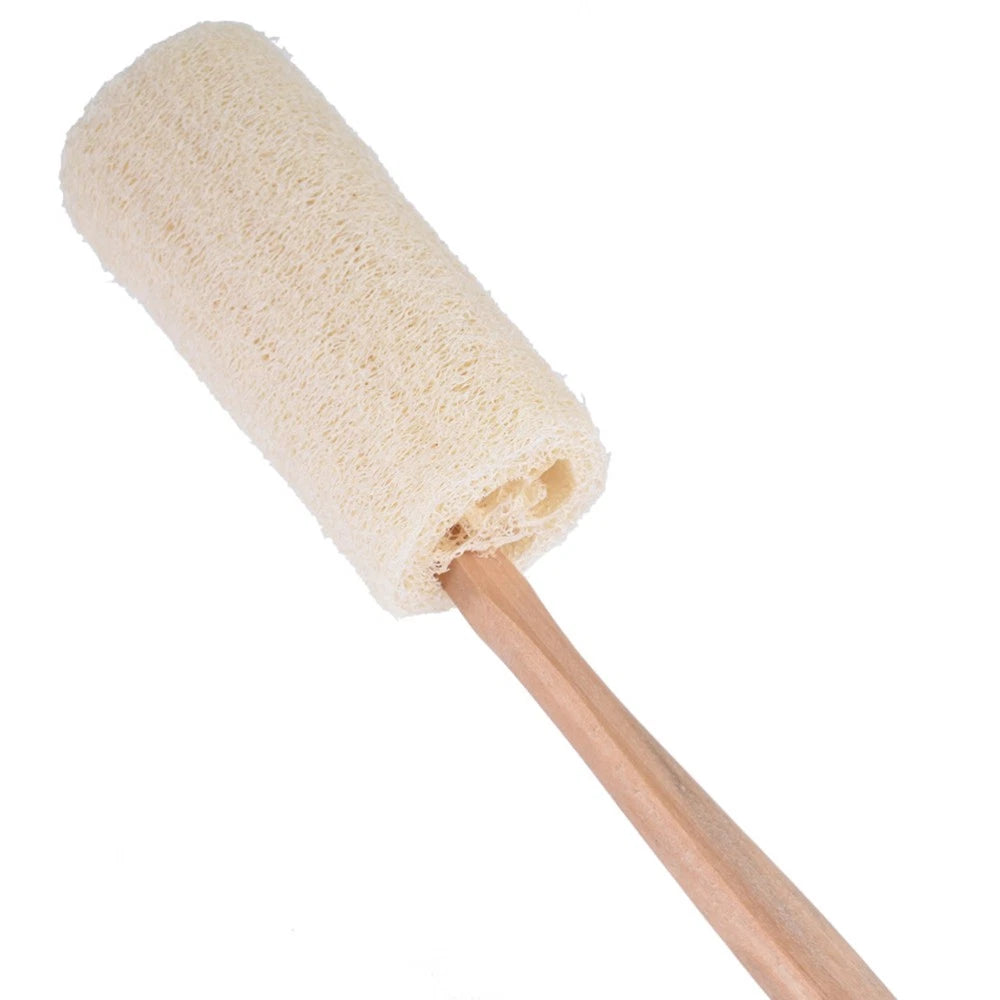 Long Handle Bath Wooden Loofah Brush Natural Exfoliating Sponge Body Scrubber