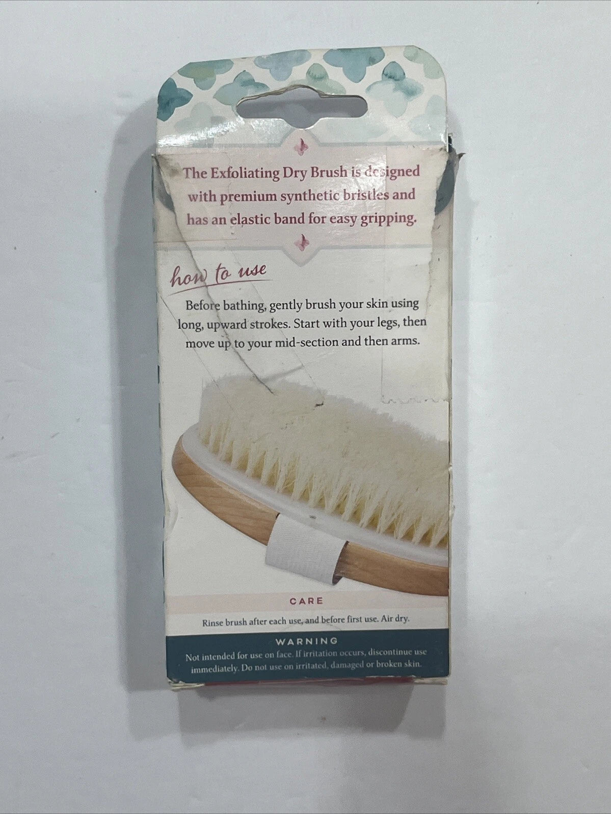 Exfoliating Dry Brush For Softer Smoother Skin With Elastic Band Premium Bristle