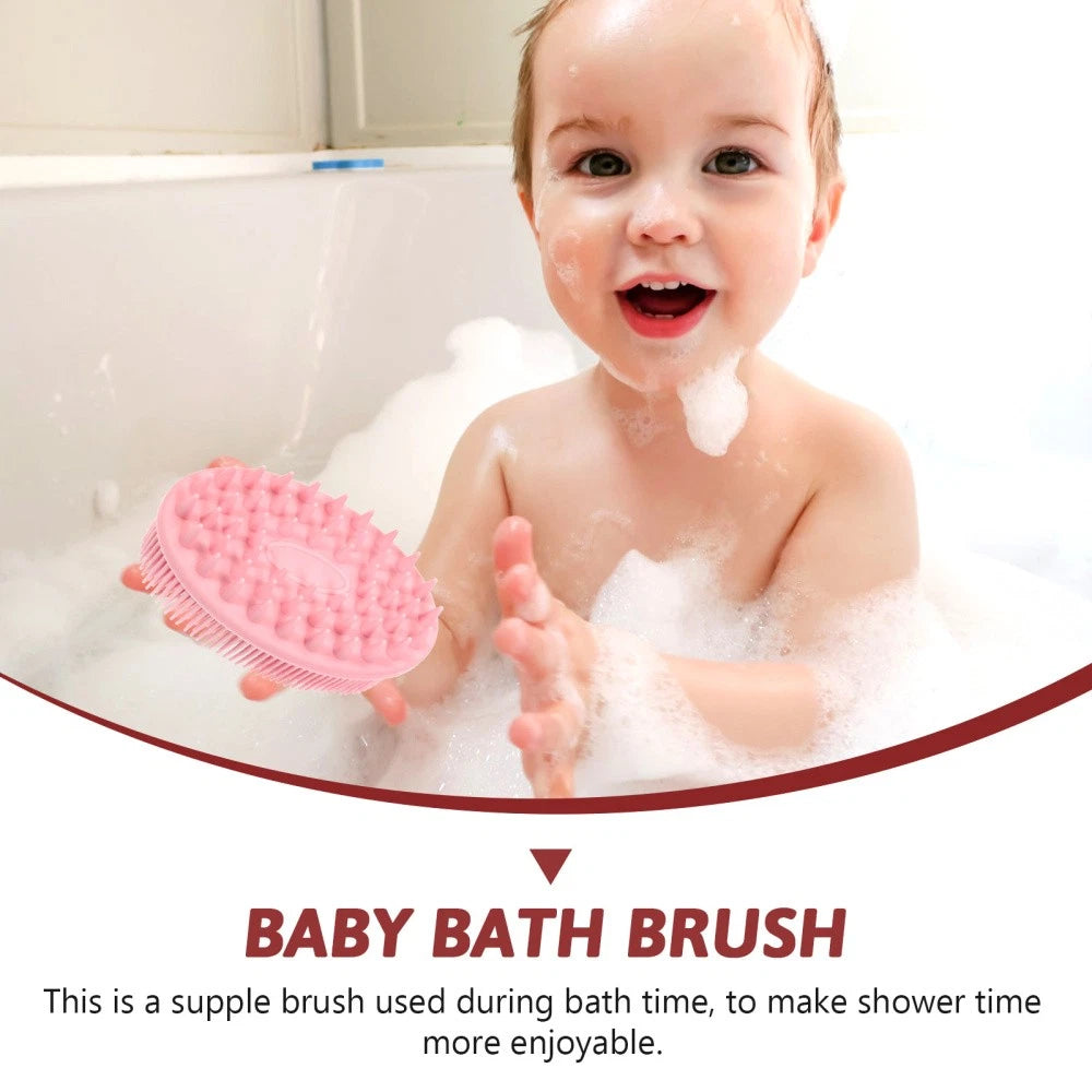 Silicone Bath Brush Shampoo Brush Double-sided Shower Brush for Baby Kids
