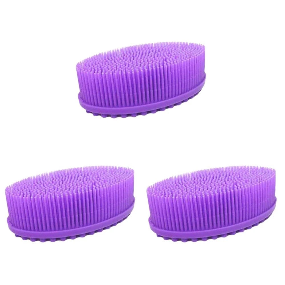 3 PCS Bath Brush Baby Silicone Exfoliator Shower Bathing Scrubber