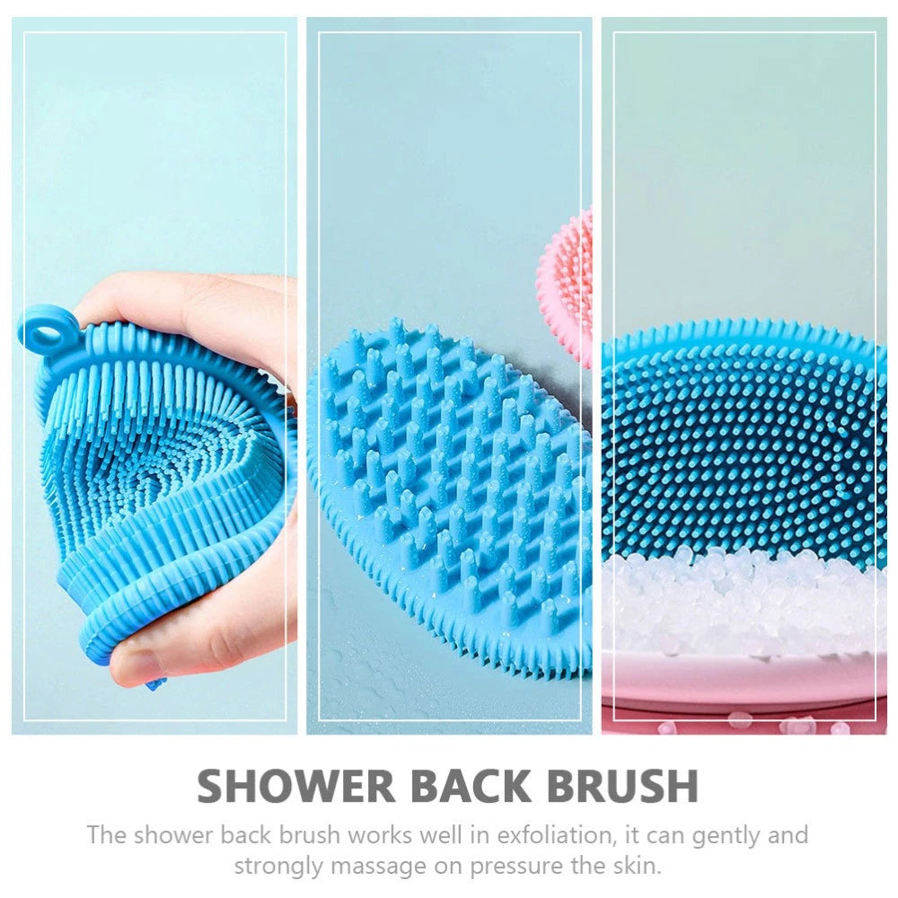 2 Pcs Bath Brush Newborn Body Exfoliator Silicone Scrubber Cleaner