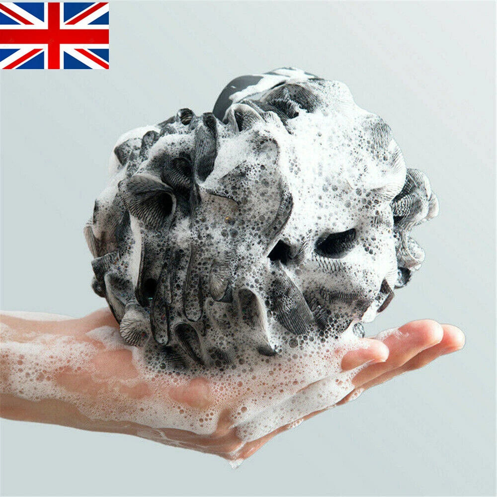 Black Charcoal Flower Body Sponges Shower Brush Bath Loofah Scrubber Large Ball